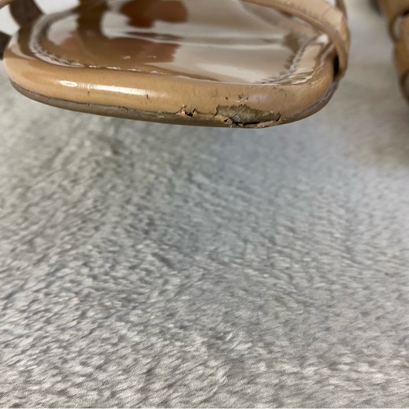 Sam Edelman Bay Womens Slide Sandals Size 8.5 M Tan Patent Leather Flats Slip On - Picture 6 of 12